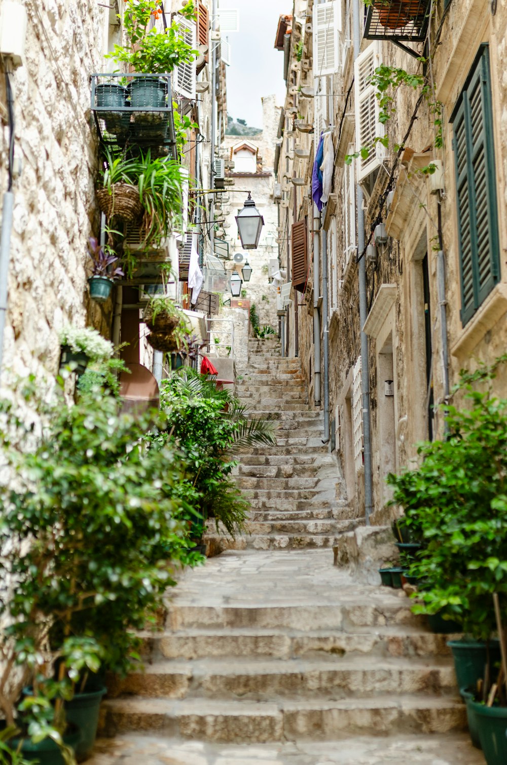 a set of steps leading up to a building