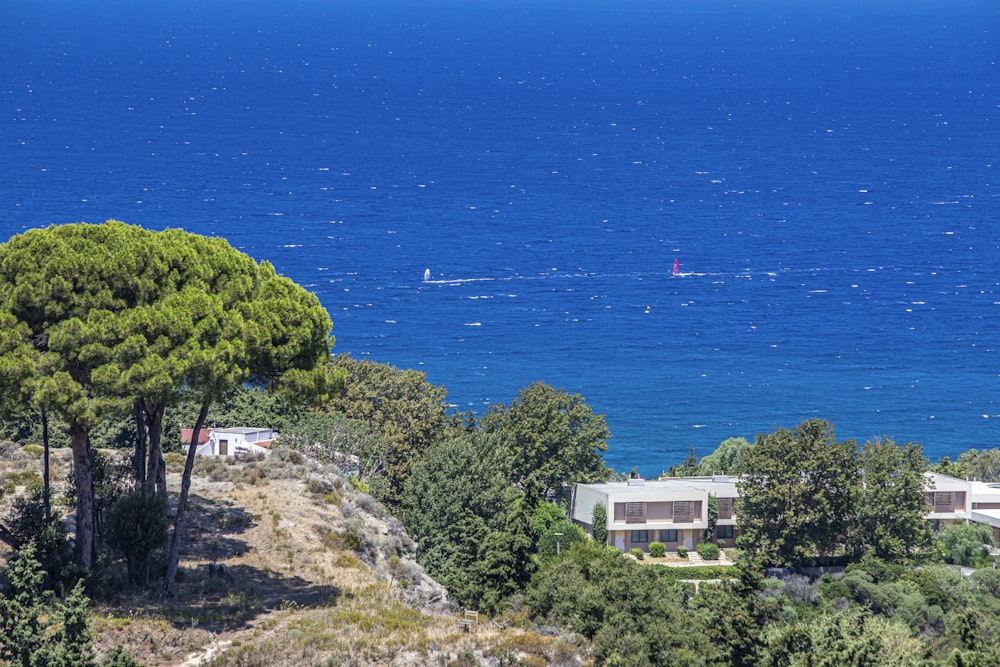 a house on a hill overlooking the ocean