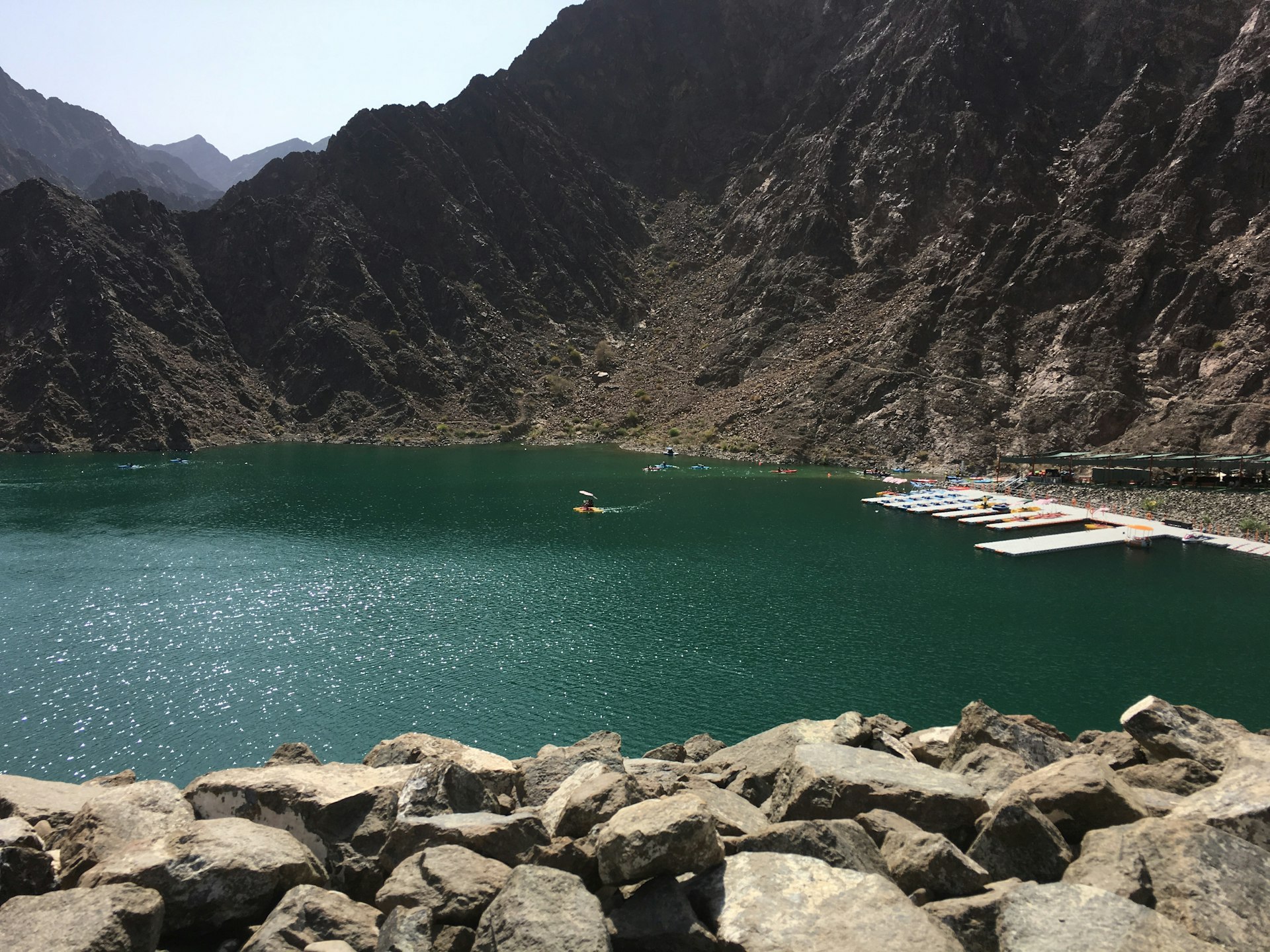 a large body of water surrounded by mountains