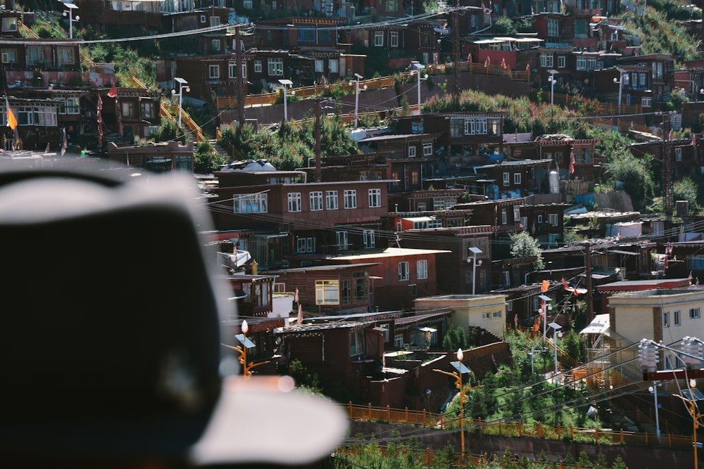 a view of a city with lots of houses