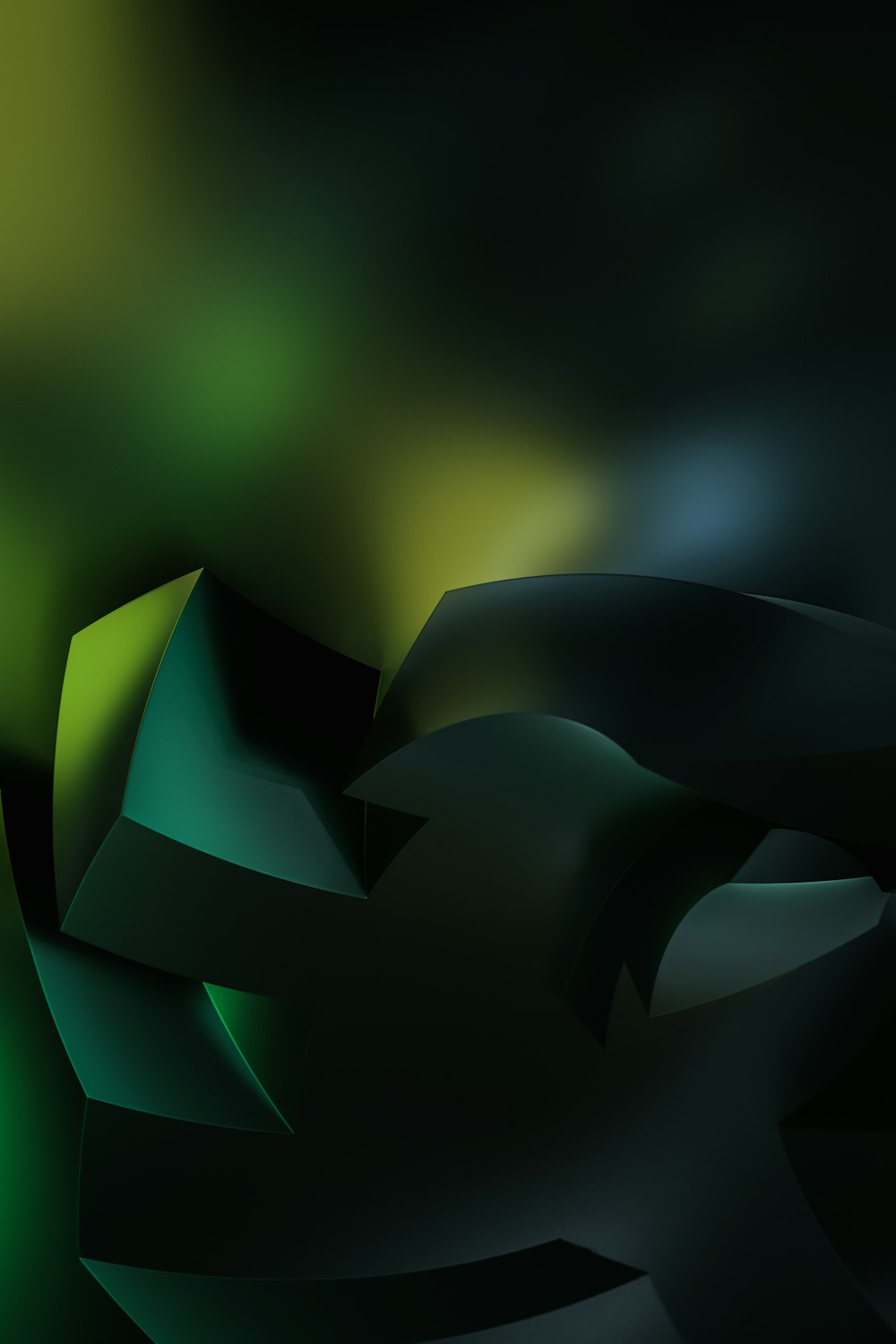 a black and green abstract background with curves