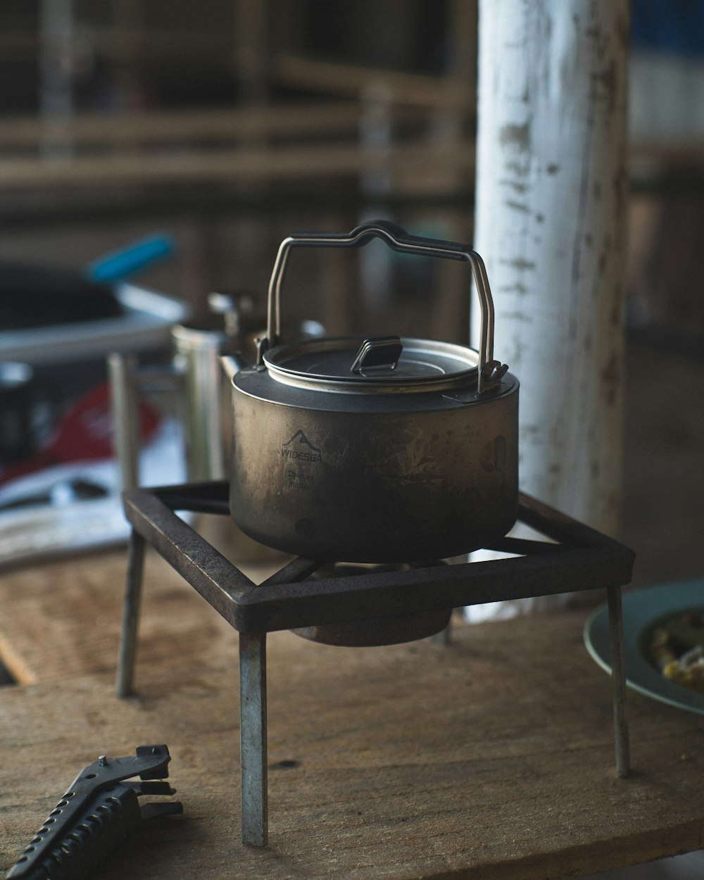 a pot sitting on top of a stove top