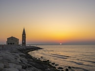 A beautiful sunset over the Ozello Island church building.