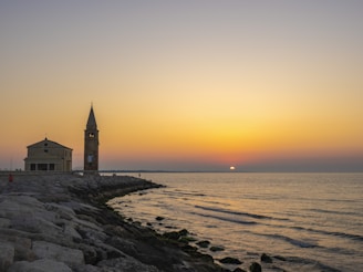 A beautiful sunset over the Ozello Island church building.