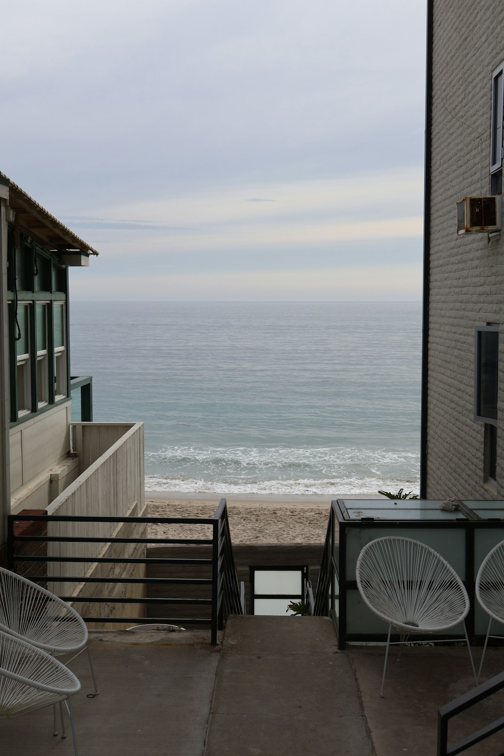 a view of the ocean from a balcony