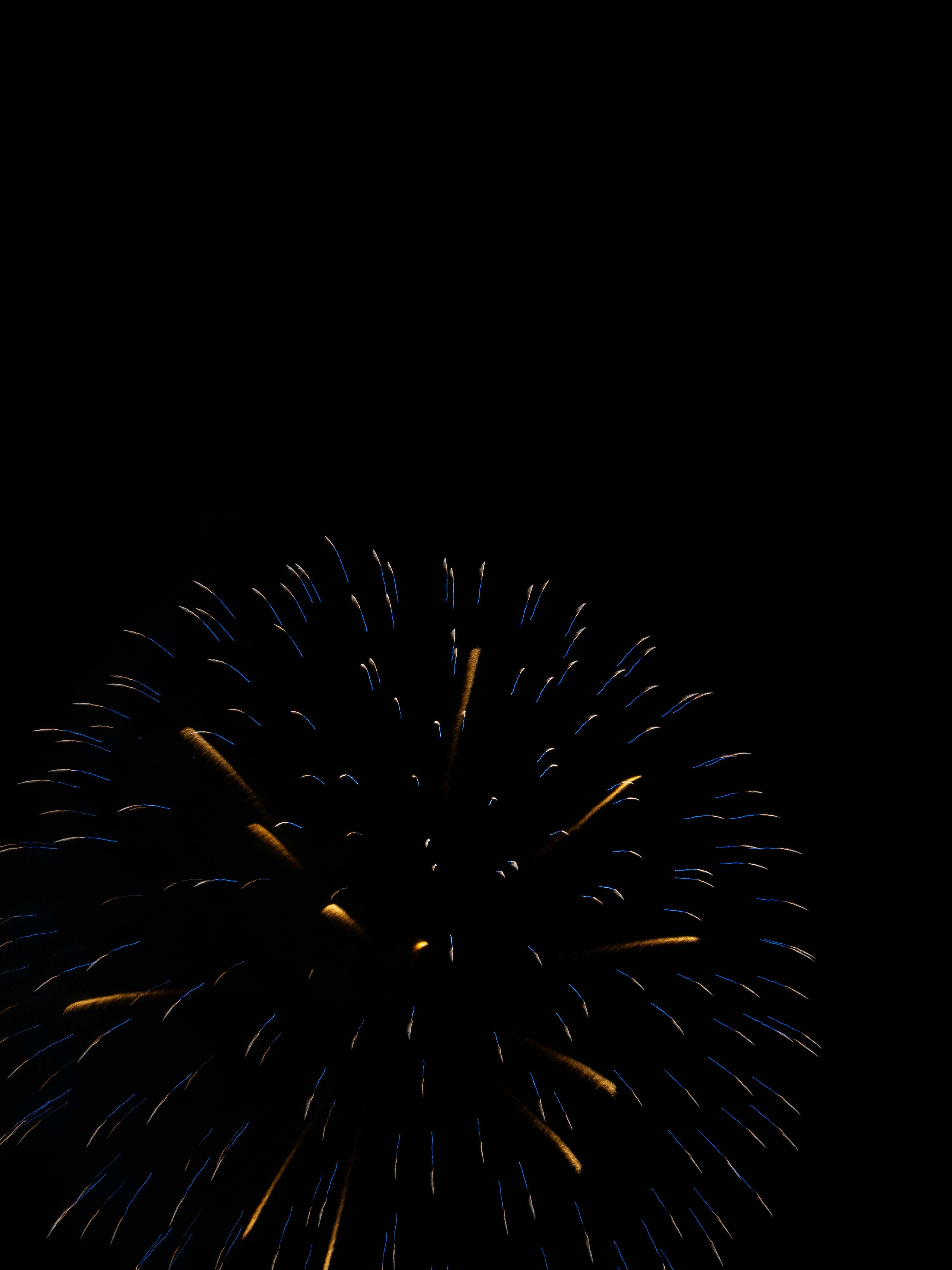 a fireworks is lit up in the dark sky