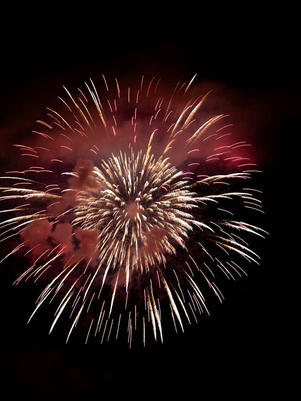 a large fireworks is lit up in the night sky