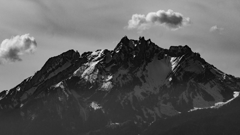 a black and white photo of the top of a mountain