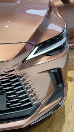 Exterior car accessories arranged on a sleek car body