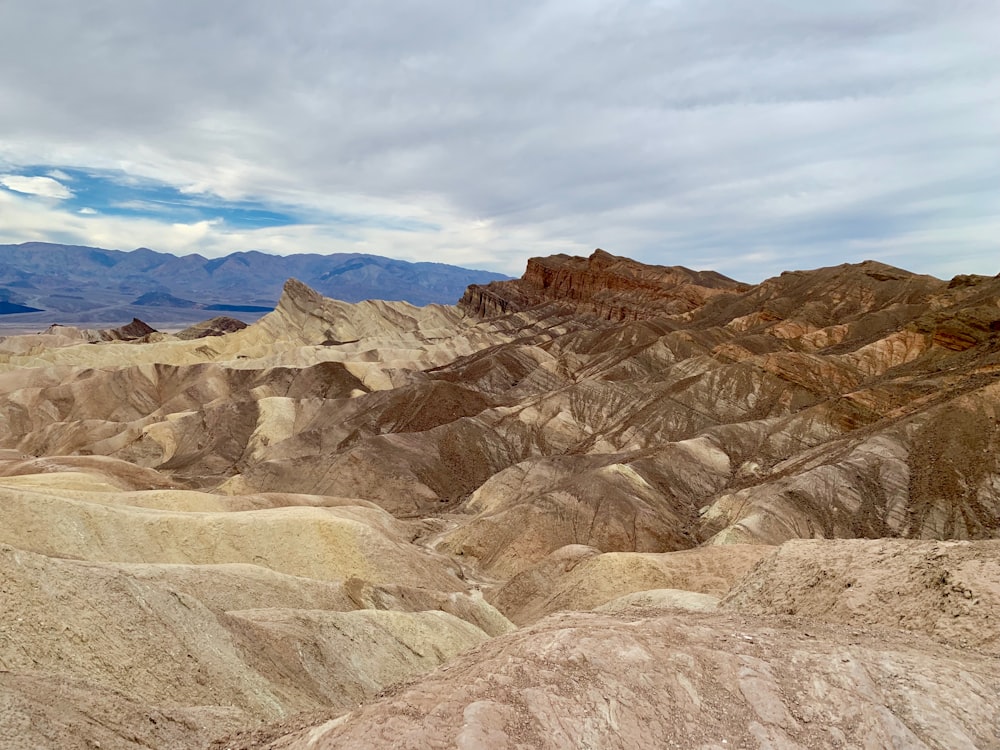 a view of a mountain range in the desert