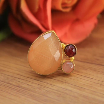 a close up of a ring on a table