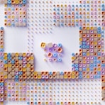a close up of a piece of art made out of legos