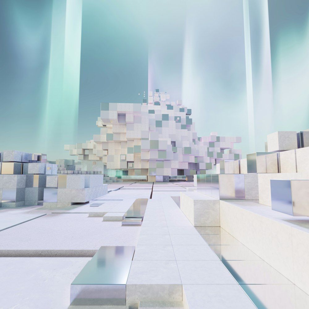 a digital rendering of a futuristic city