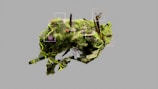 a computer generated image of a tree in the air