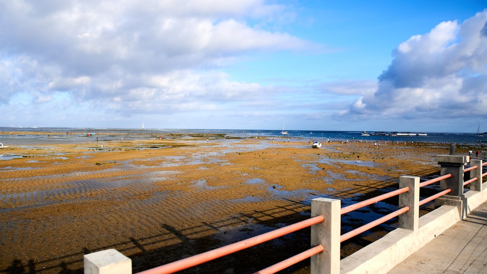 a view of a body of water from a bridge