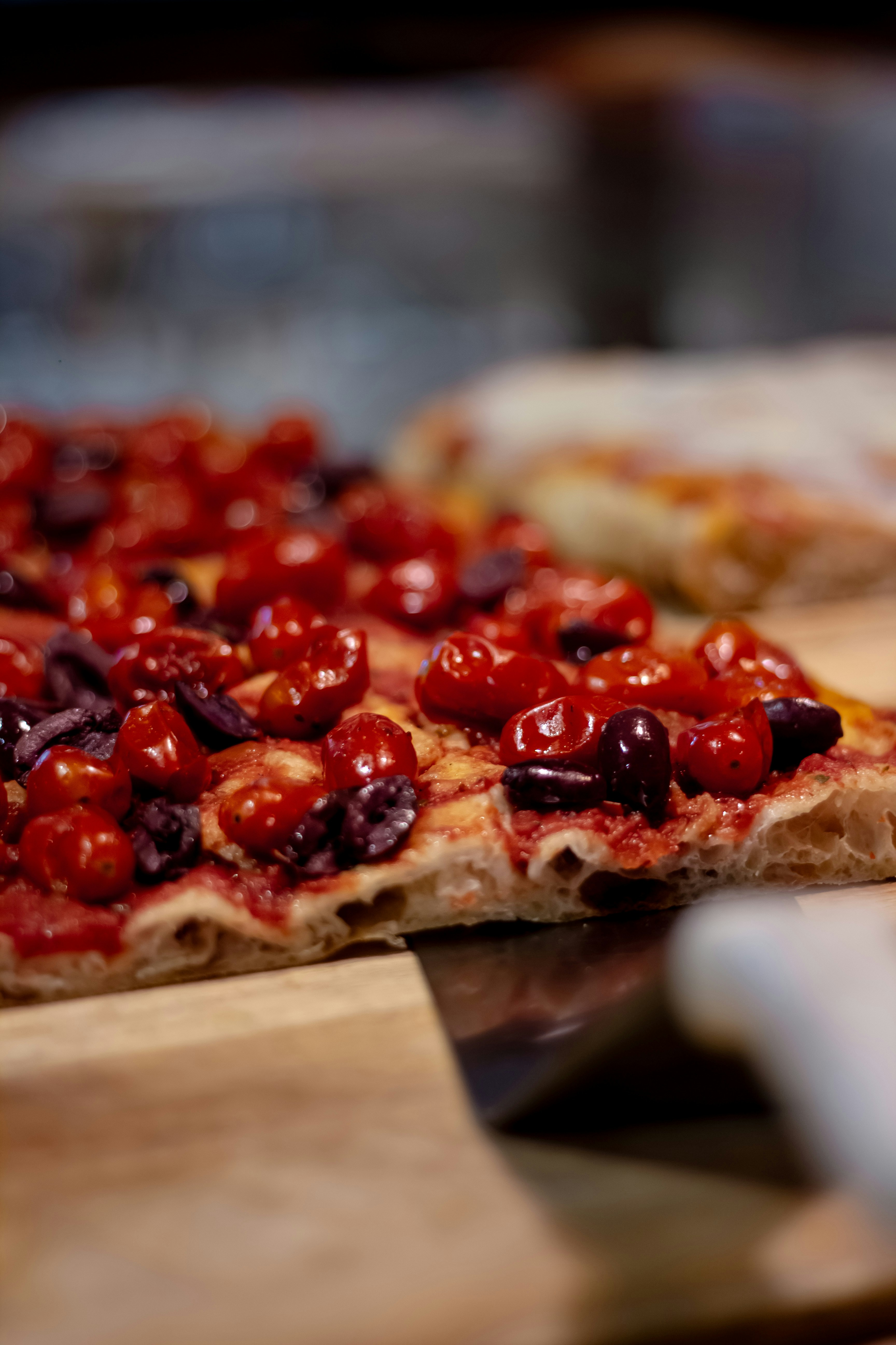a close up of a pizza on a table