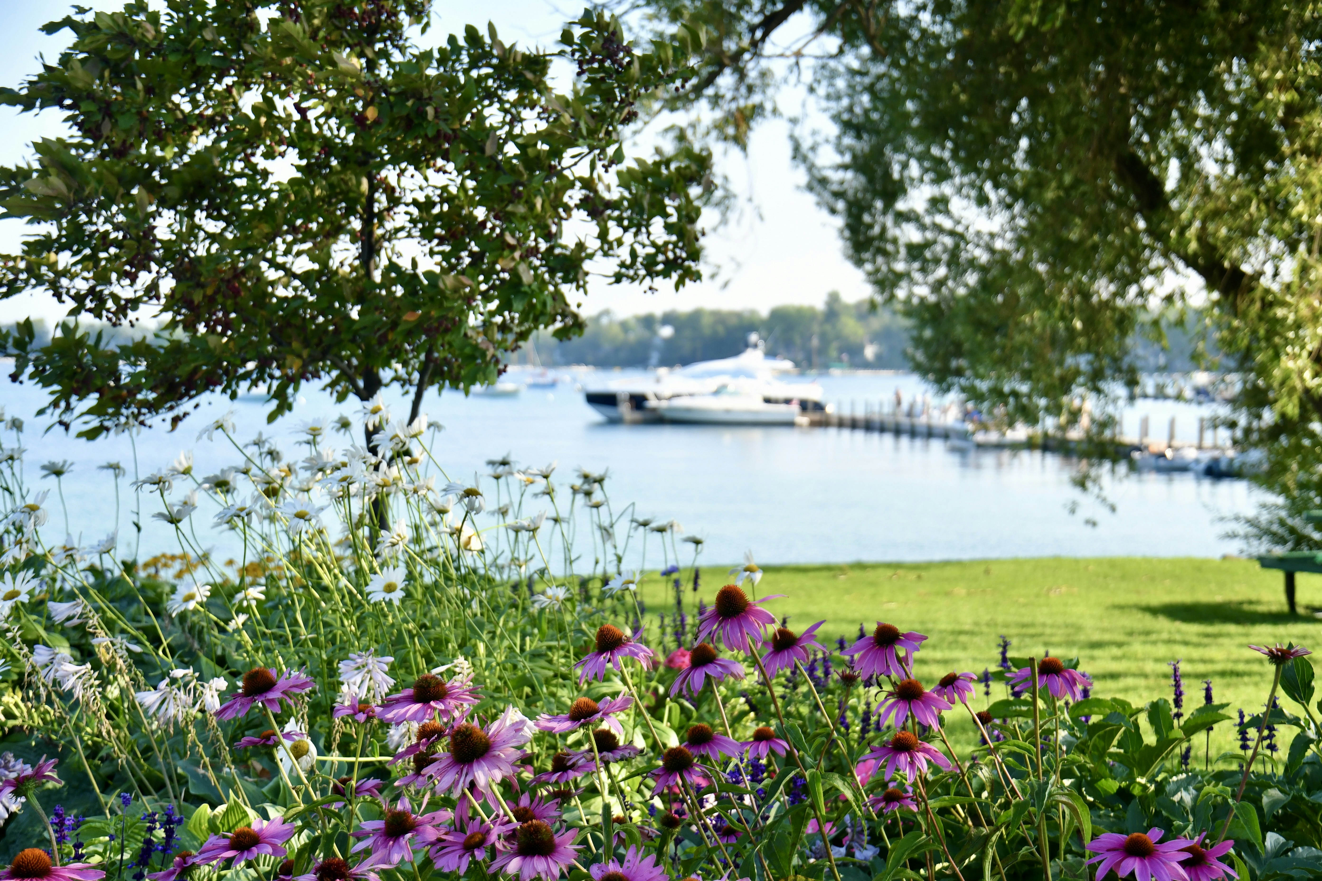 The Harbor Springs waterfront has stunning floral gardens