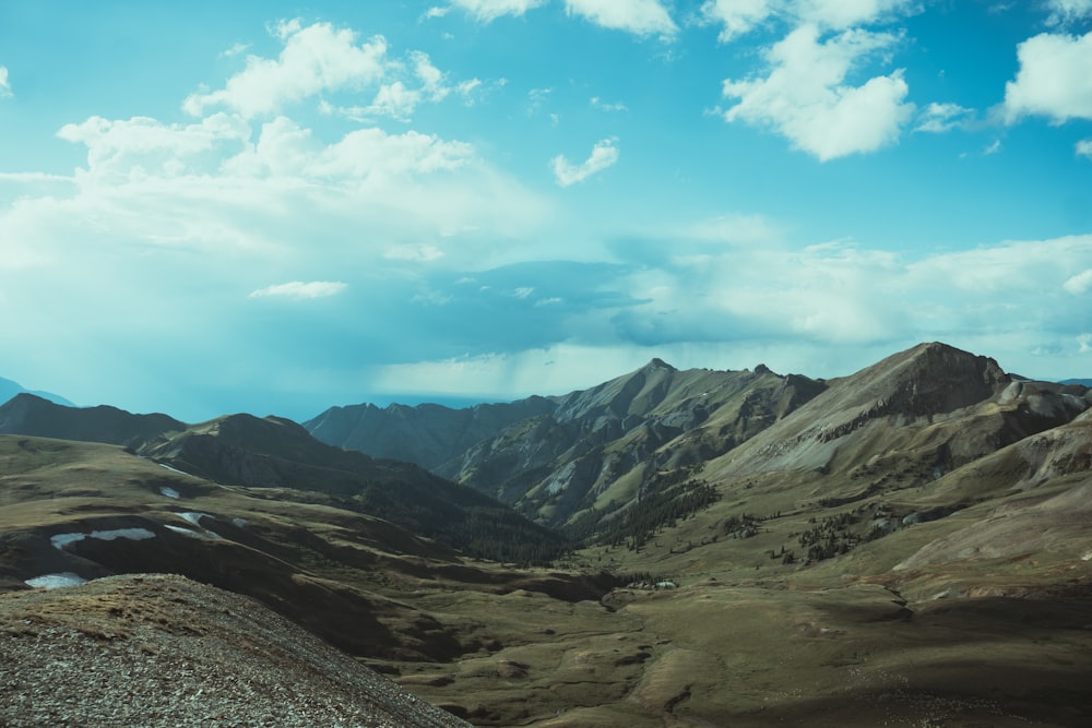 a view of a mountain range from a high point of view