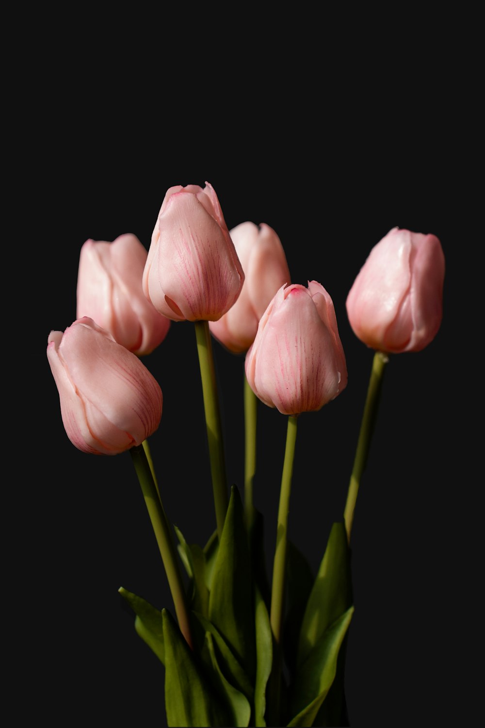 Un bouquet de tulipes roses dans un vase