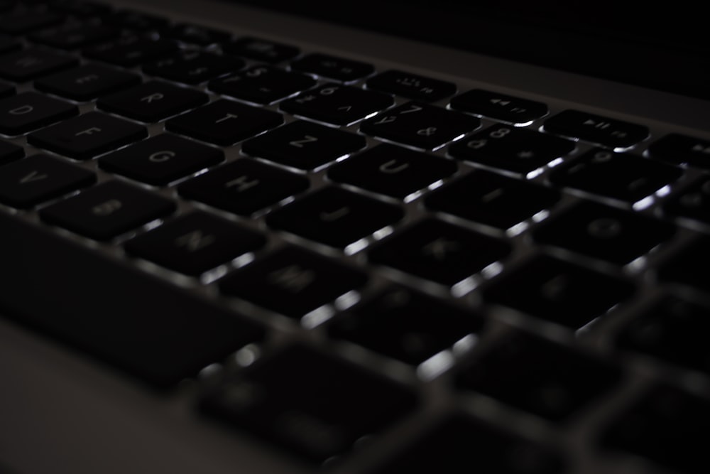 a close up view of a black keyboard