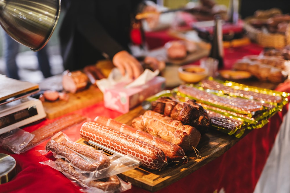 a table topped with lots of different types of food