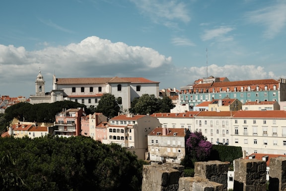 a view of a city from a hill