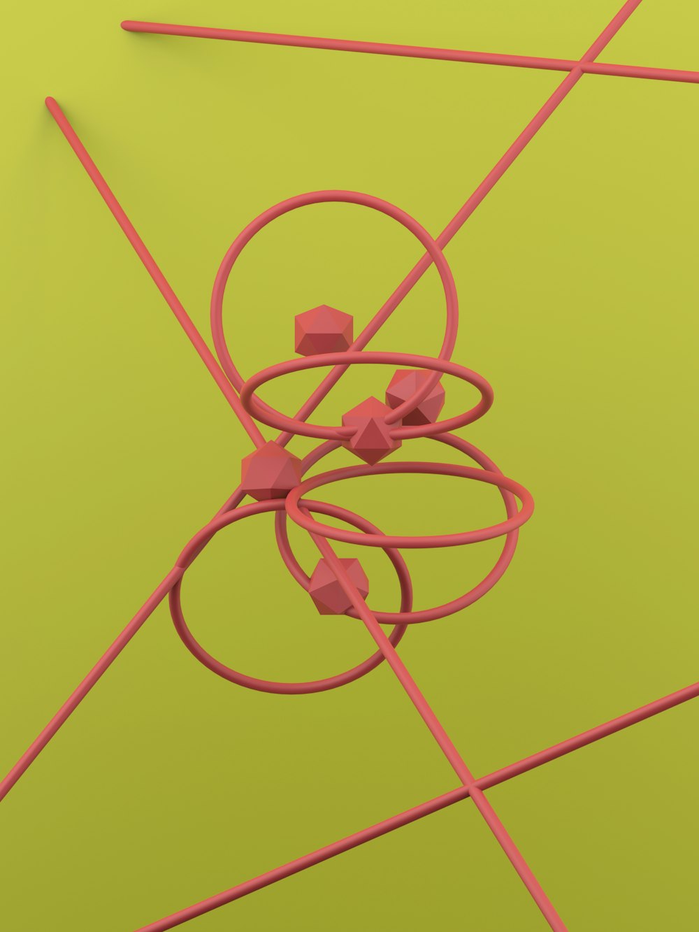 a group of pink objects sitting on top of a green surface