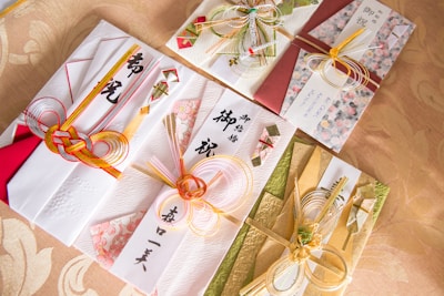 Elegant furoshiki wraps showcasing beautiful patterns.
