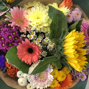 A joyful mix of sunflowers and daisies bursting with color, capturing the spirit of celebration.