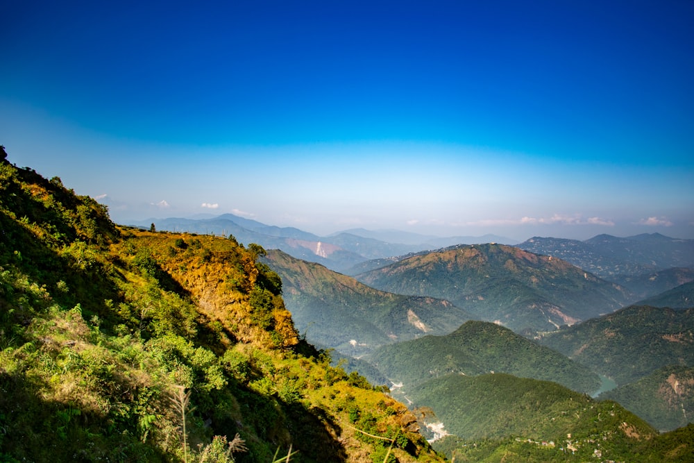 a view of the mountains from a high point of view