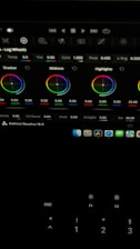 A blue accent image of color correction software in use.