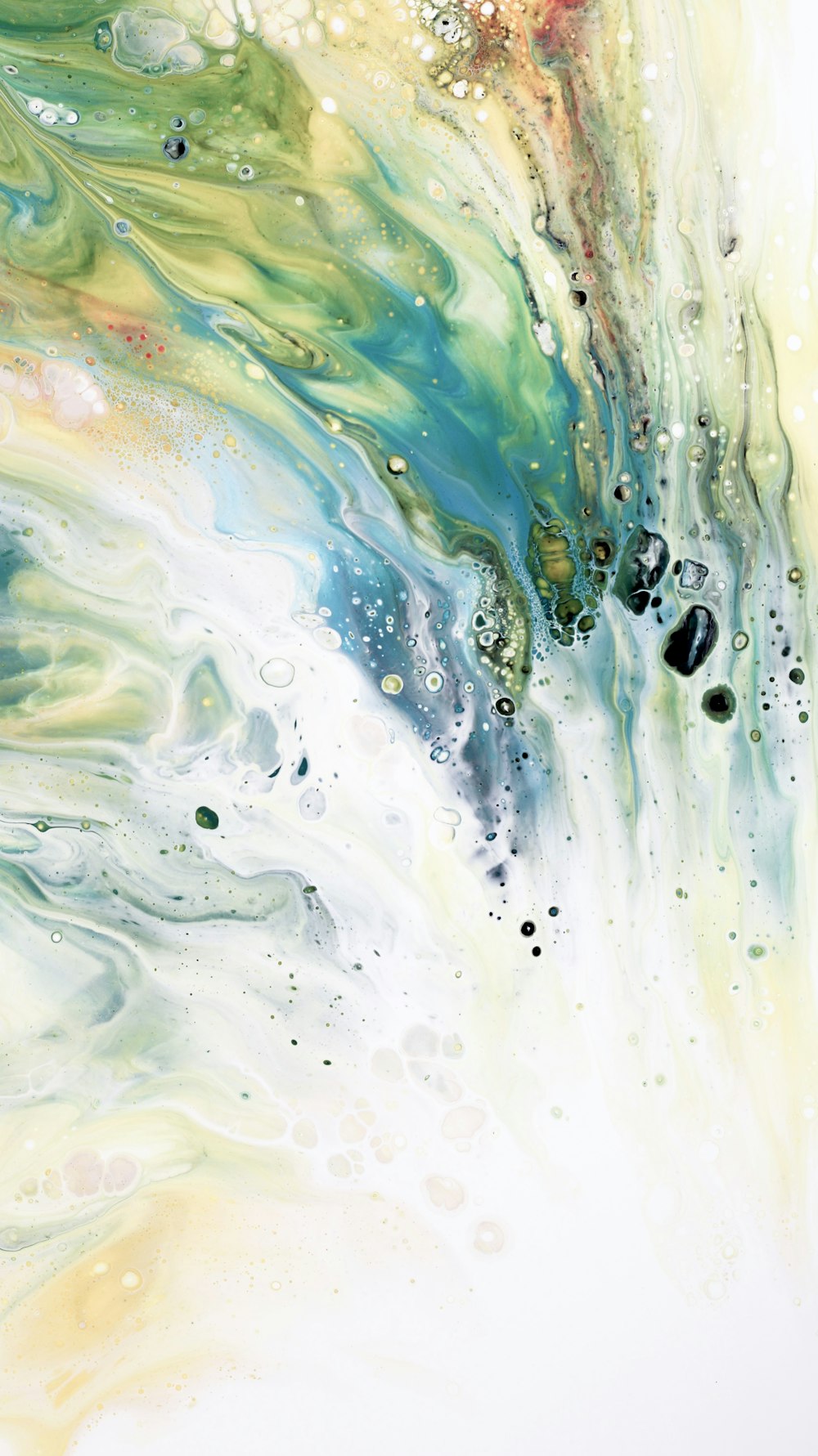 an abstract painting with lots of water and bubbles