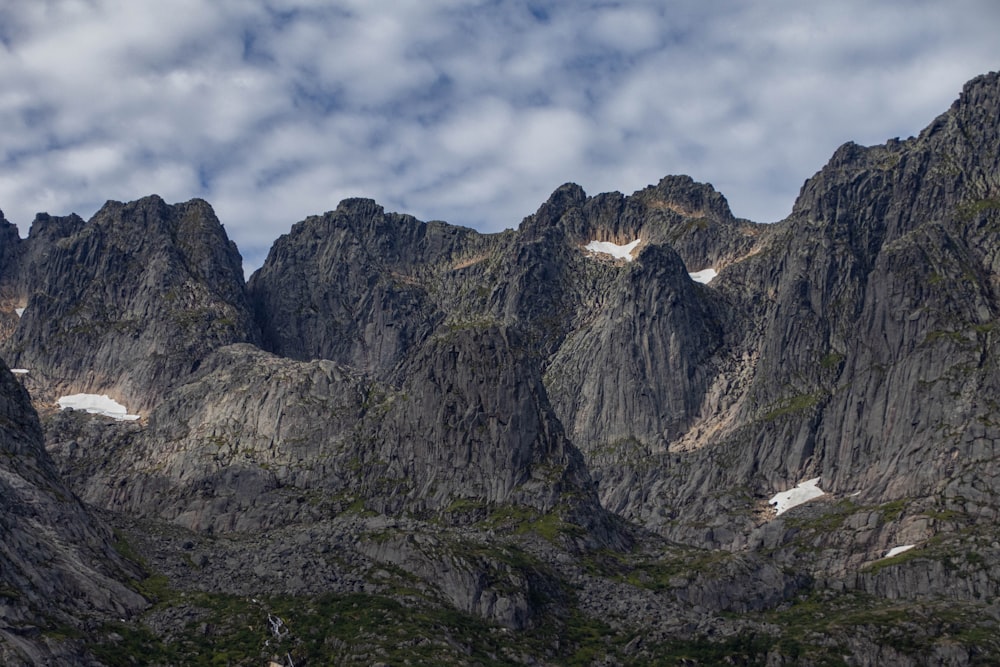 a group of mountains with snow on them