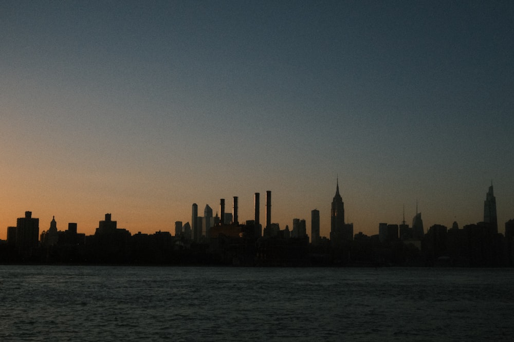 a view of a city skyline from a body of water