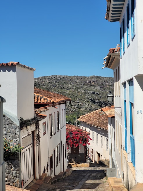 MG TURIZM A Whitewashed houses and vibrant bougainvillea lining a narrow Bodrum street