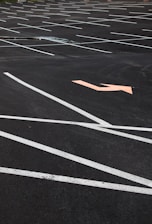an empty parking lot with no cars in it