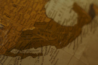 a close up of a map of the united states