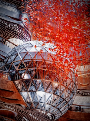 Vibrant, large-scale 3D printed marketing installation inside a corporate office.