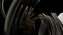 An elegant black and gold abstract art piece representing structured systems and calm precision.