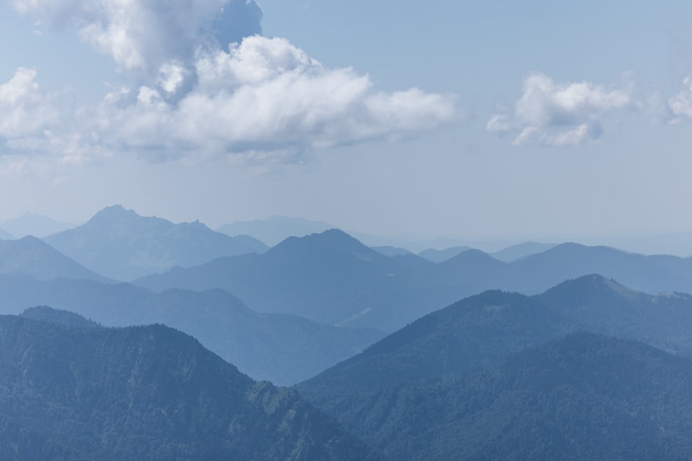 a view of mountains from the top of a mountain