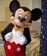 a person dressed in a mickey mouse costume