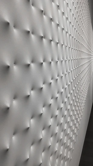 Close-up of elegant geometric wall stickers applied on a smooth white wall, adding modern charm.