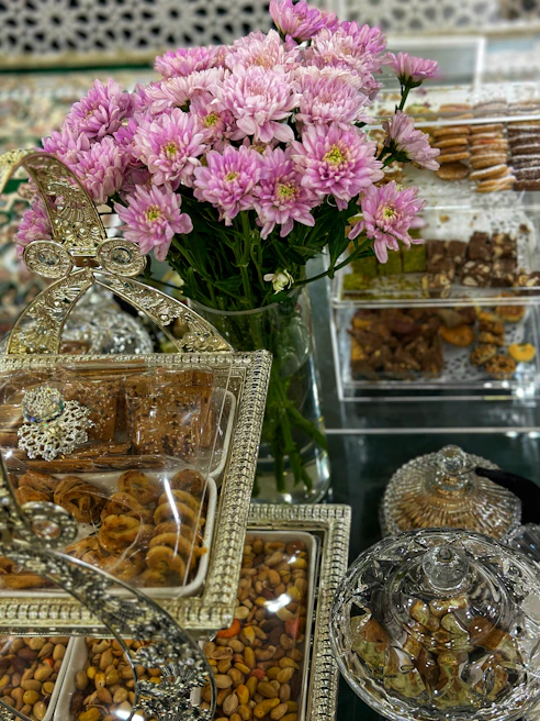 A collection of personalized party favors beautifully arranged.