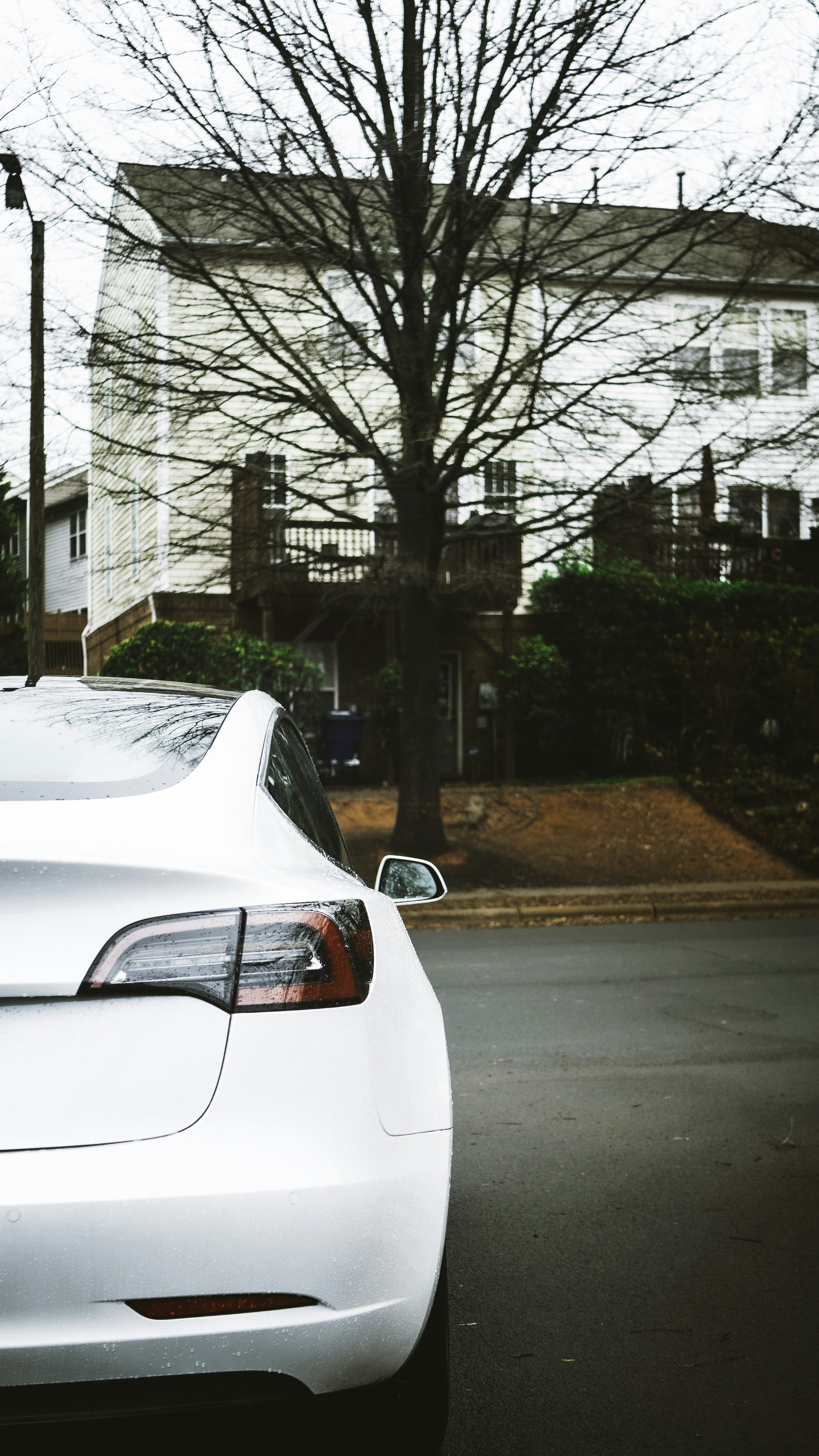 un'auto bianca parcheggiata sul ciglio della strada