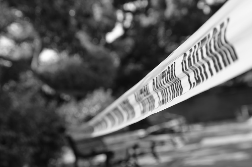 a black and white photo of a park bench