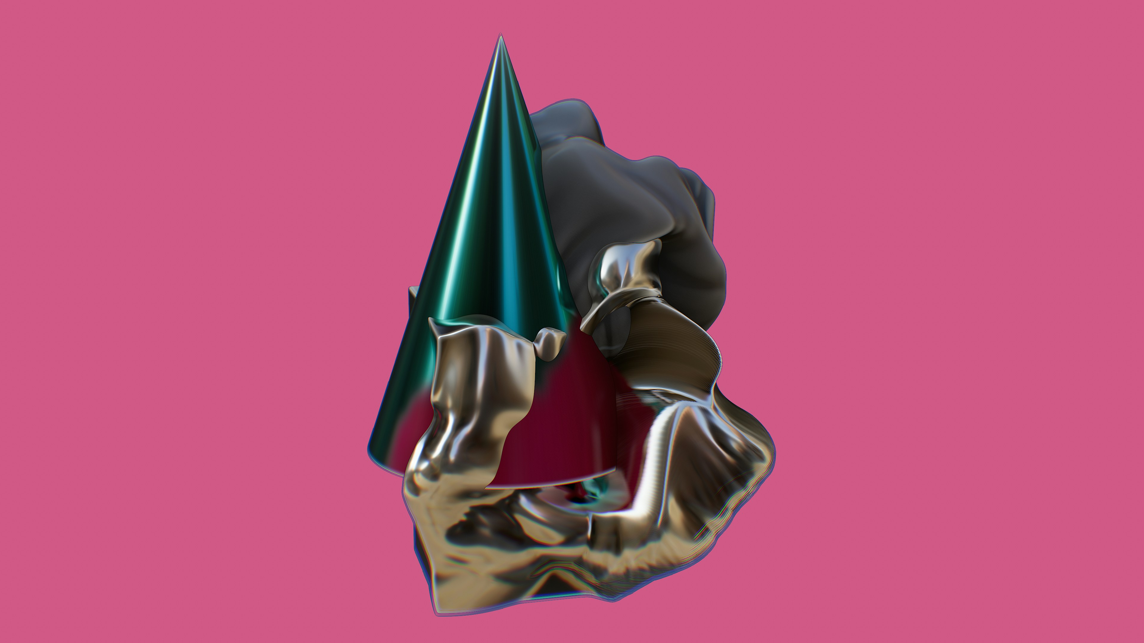 a computer generated image of a cone on a pink background