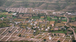 Aerial view of a beautiful plot of land ready for development.