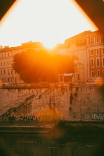 A vibrant East London street scene captured in golden hour light, showcasing urban creativity.