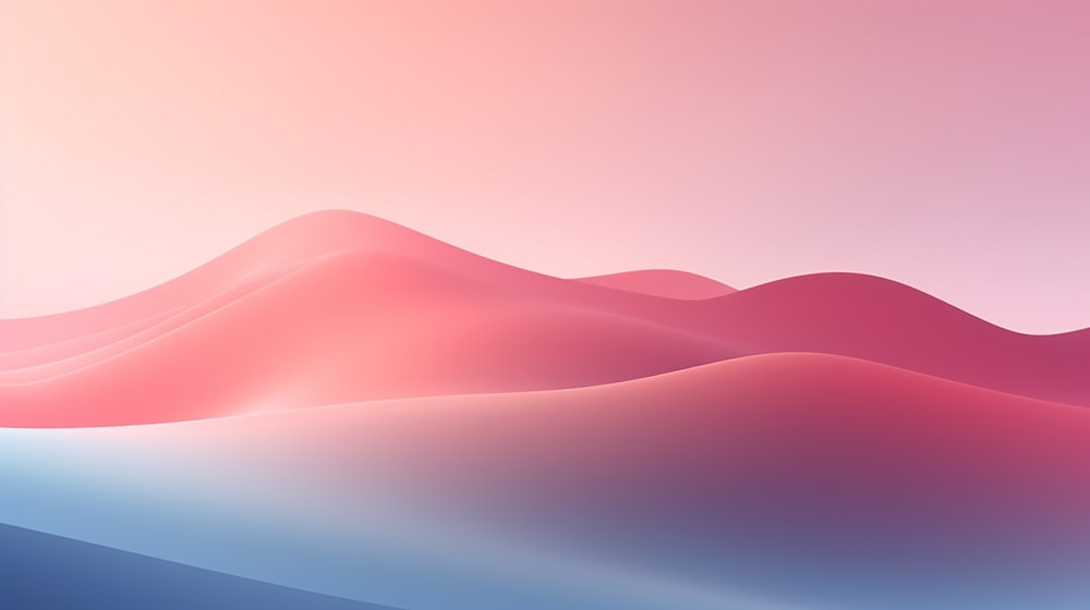 a pink and blue abstract background with hills