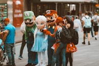 A vibrant comic-con crowd dressed as beloved characters from recent hit series.